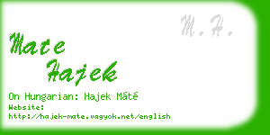 mate hajek business card