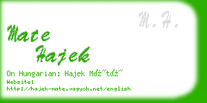 mate hajek business card